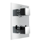 Shower set with thermostat SQUARE, chrome / mirror stainless steel, Noken