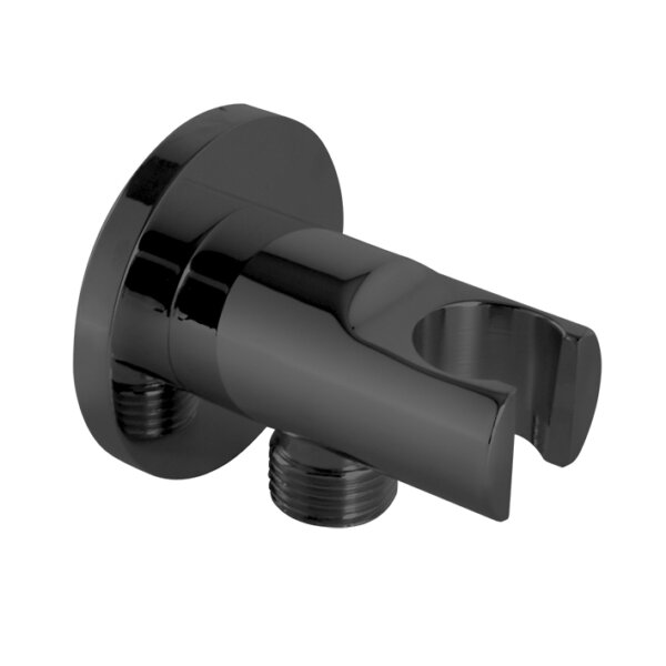 Shower holder with water connection, black, Noken