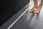 Shower drain CleanLine20, length 300-900mm, brushed steel / black, GEBERIT