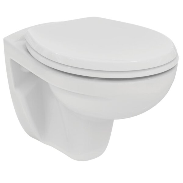 Sienas tualetes pods EUROVIT Rimless ar sēdekli , Ideal Standard