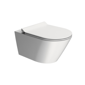 Wall hung wc  KUBE X (with seat and cover), white matt, GSI