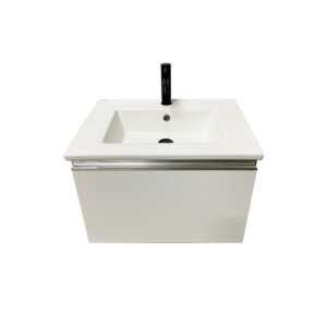 Washbasin cabinet MARNE (with sink), white shiny, Noken