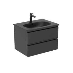Washbasin cabinet TESI (with washbasin 80), black matt, Ideal Standard