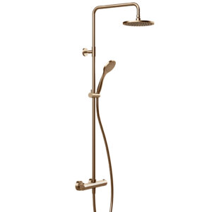 Thermostatic shower set EMPORIO, warm bronze brushed PVD, Gessi