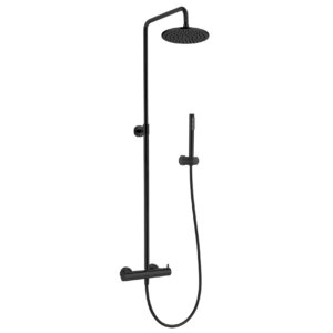 Shower set with thermostat, black PVD, Paini