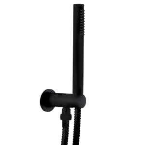 Hand shower with water connection and shower holder, black matt, Fima CF